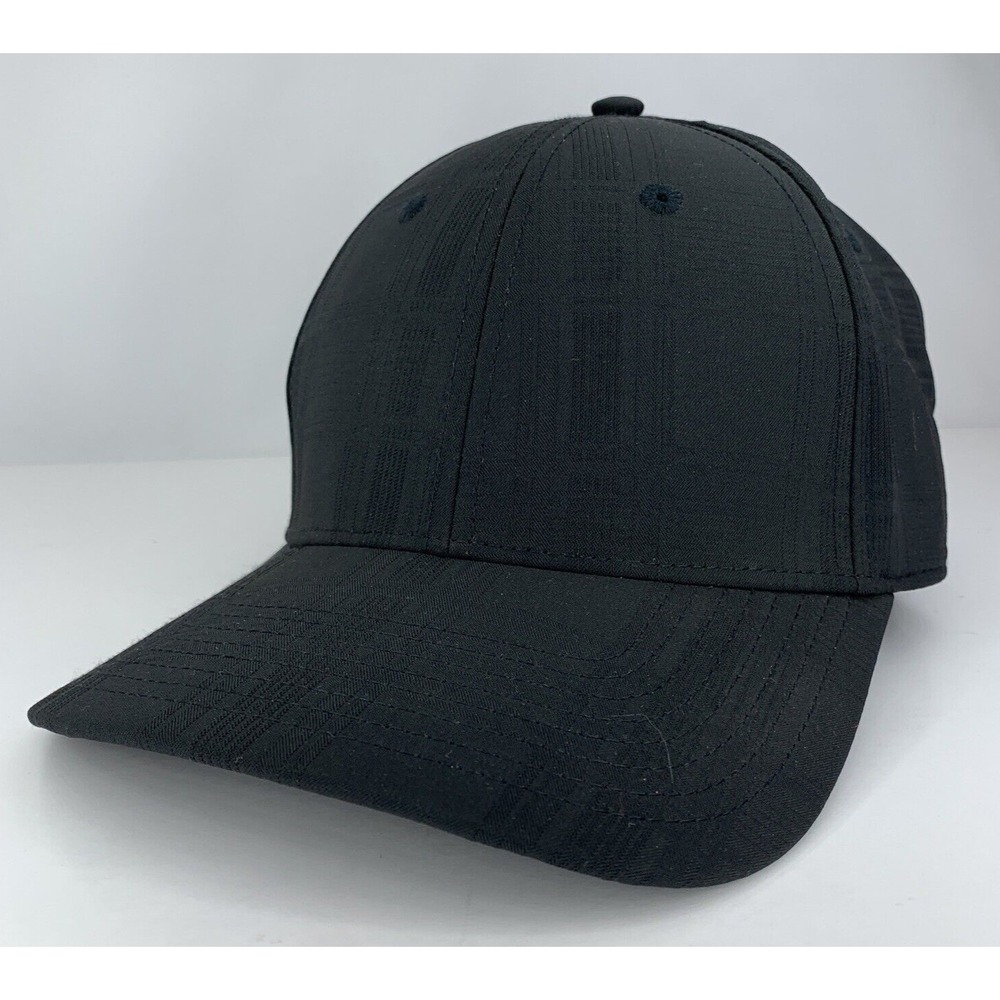 OC Sports Black Plaid Patterned Hat Adjustable OSFM Cap Q3 Wick Cool Dry w/ Tag